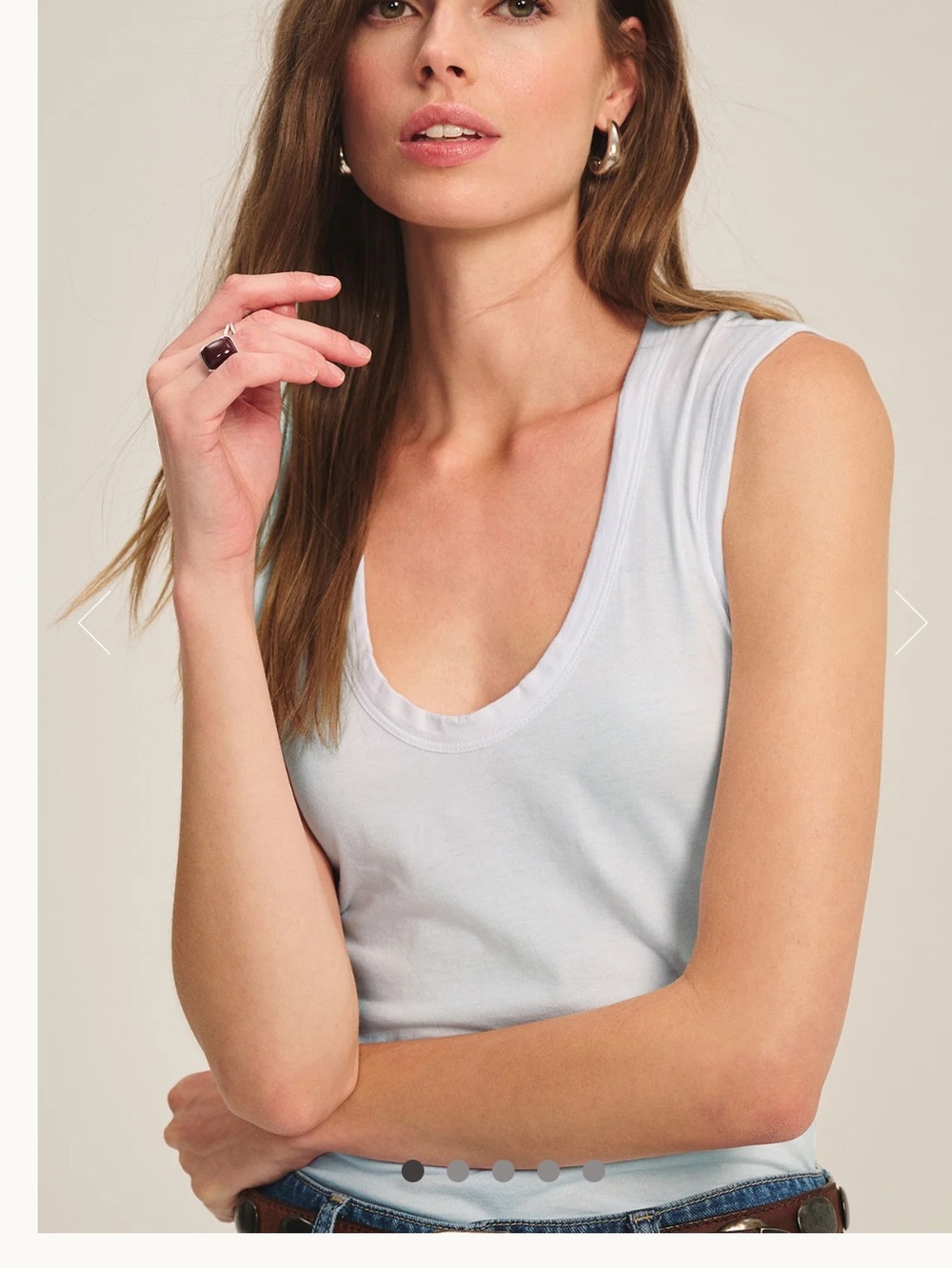 Velvet by Graham and Spencer Scoop Neck Cotton Tank Top white.